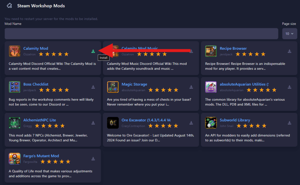 Calamity Mod installation example