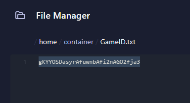 Copy the Game ID string