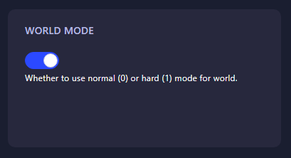 Changing World Mode in Core Keeper settings