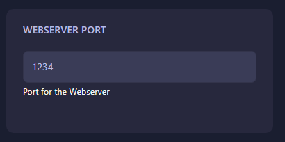 WebServer Port Field