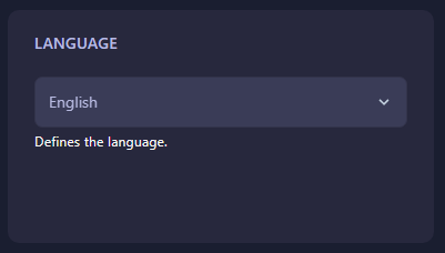 Language Selection