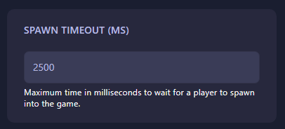 Configuring Spawn Timeout (ms) in GGServers control panel for Impostor server