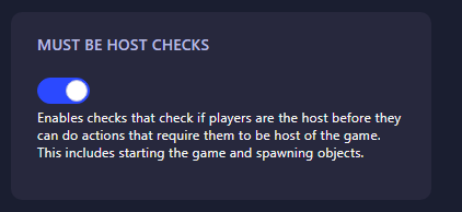 Must Be Host Checks option enabled in GGServers Impostor Anti Cheat menu