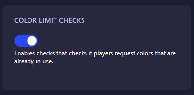 Color Limit Checks option enabled in GGServers Anti Cheat menu
