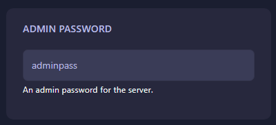 Admin Password Box in Killing Floor 2 Server Settings