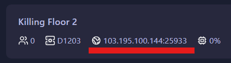 Copy your Killing Floor 2 server IP from GGServers panel