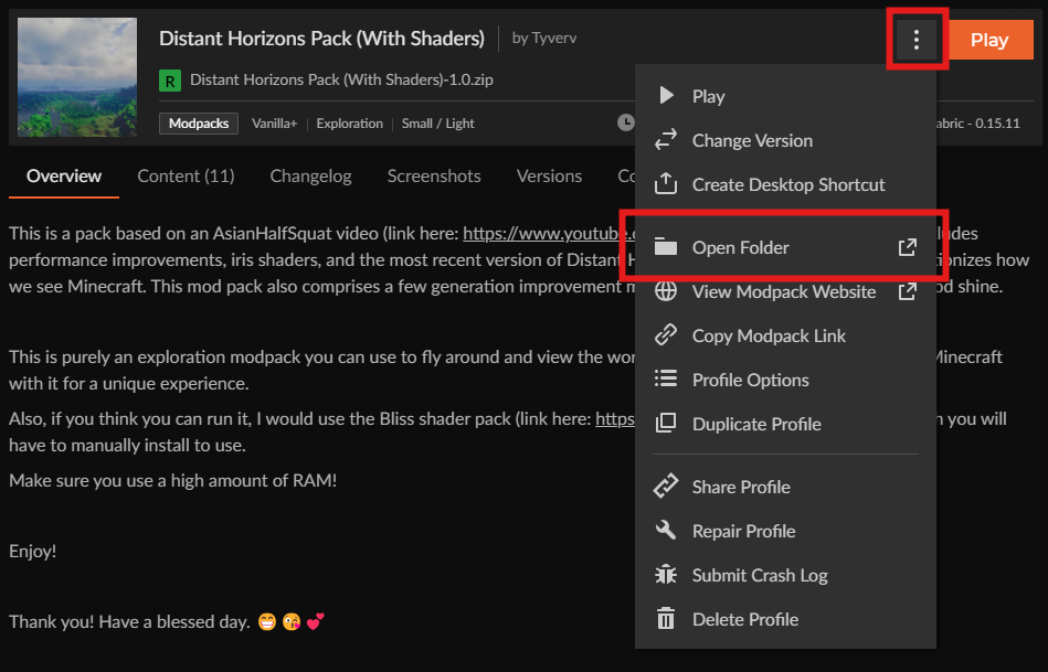 How to Restore a Backup Minecraft World in CurseForge with Mods