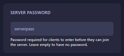 Server Password field in GGServers Arma Reforger general settings where you can set or change the password